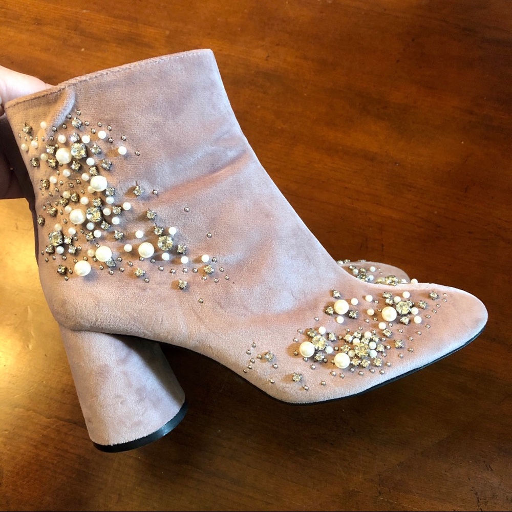 Embellished Suede Zara Booties
